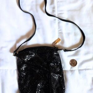 Whiting & Davis Black Metal Mesh Crossbody Bag – Vintage Evening Purse